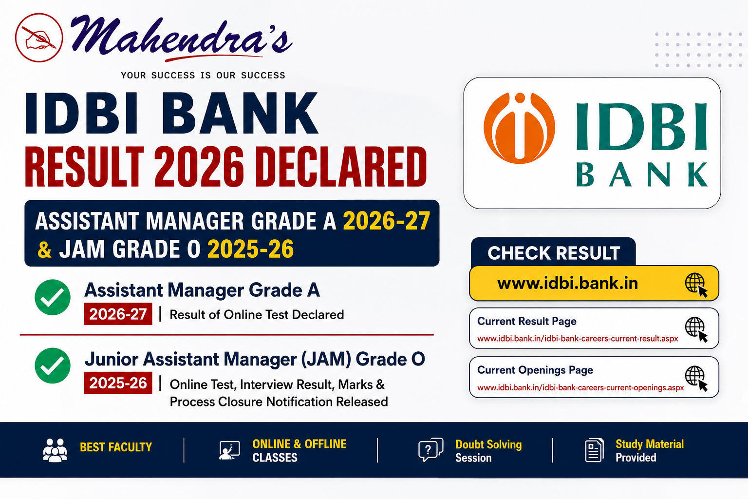 IDBI Bank Result 2026 Out