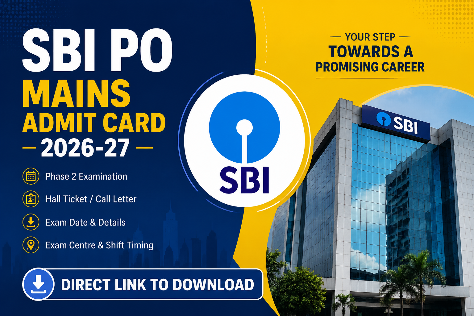 SBI PO Mains Admit Card 2026-27