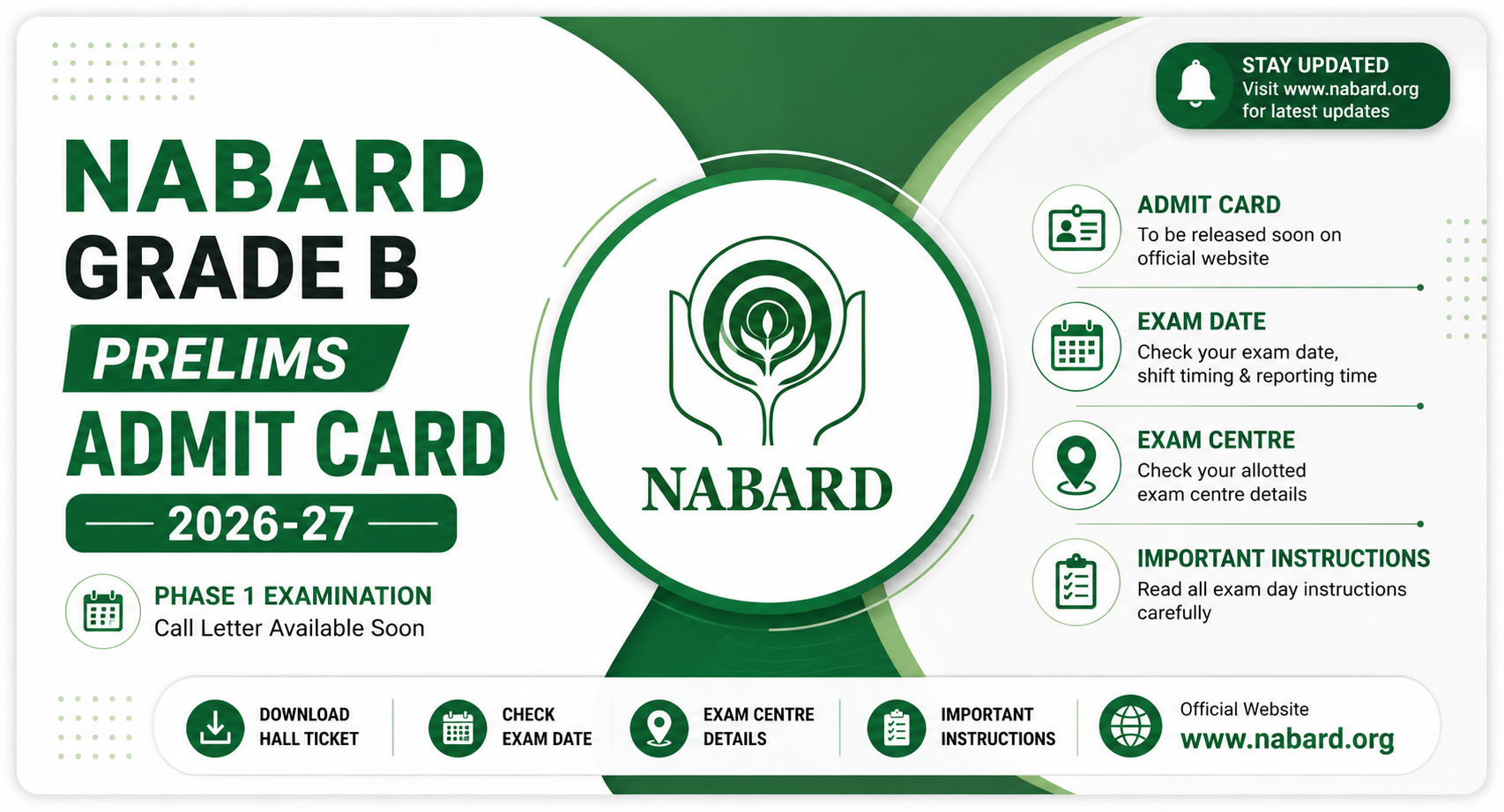 NABARD Grade B Prelims Admit Card 2026-27