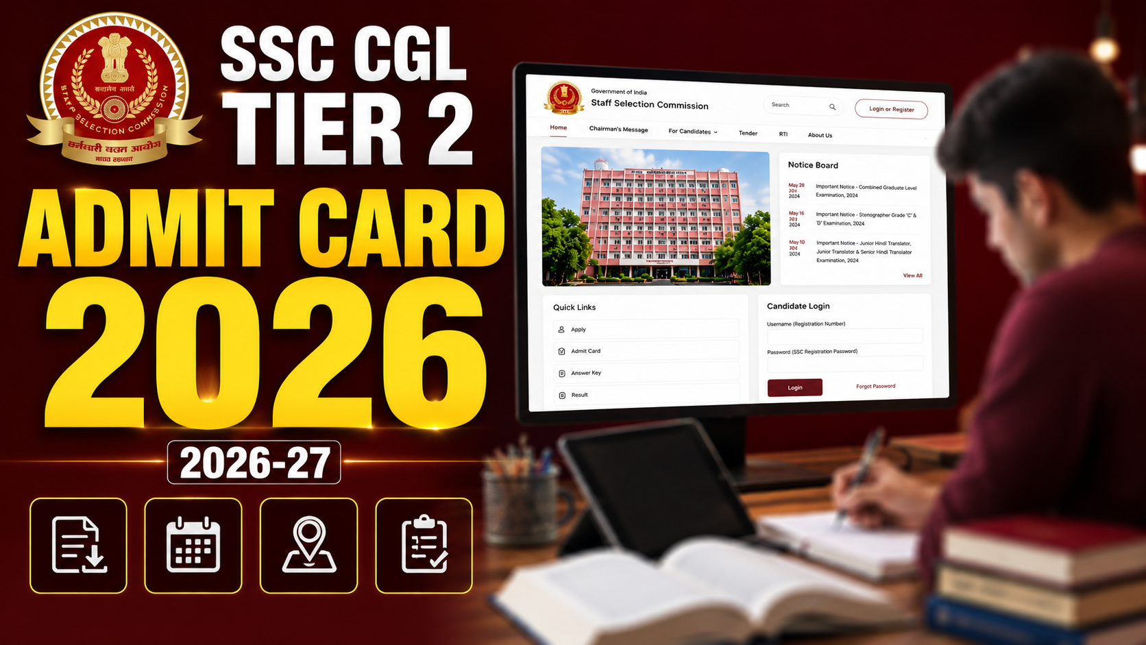 SSC CGL Tier 2 Admit Card 2026-27