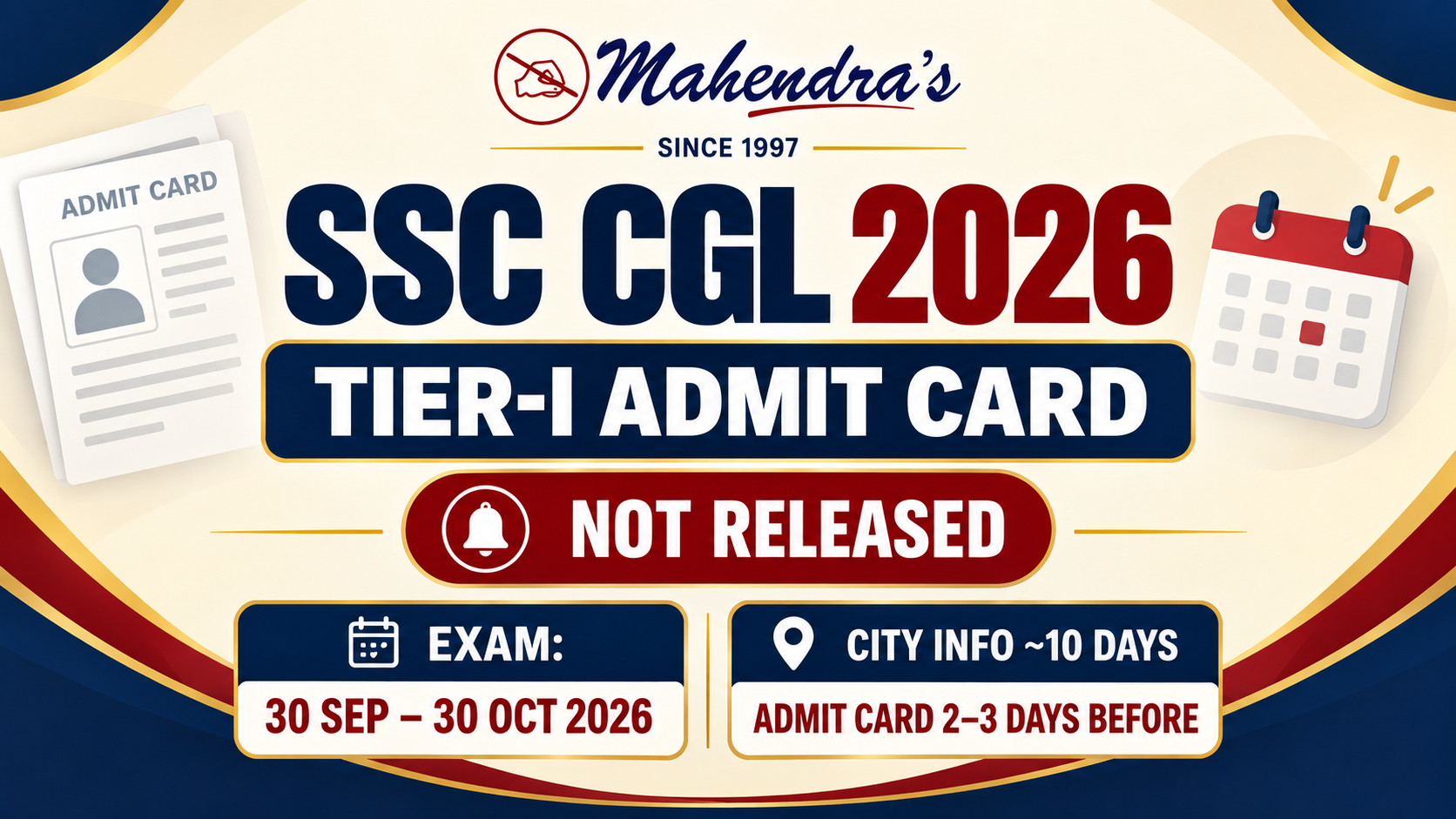 SSC CGL Tier 1 Admit Card 2026