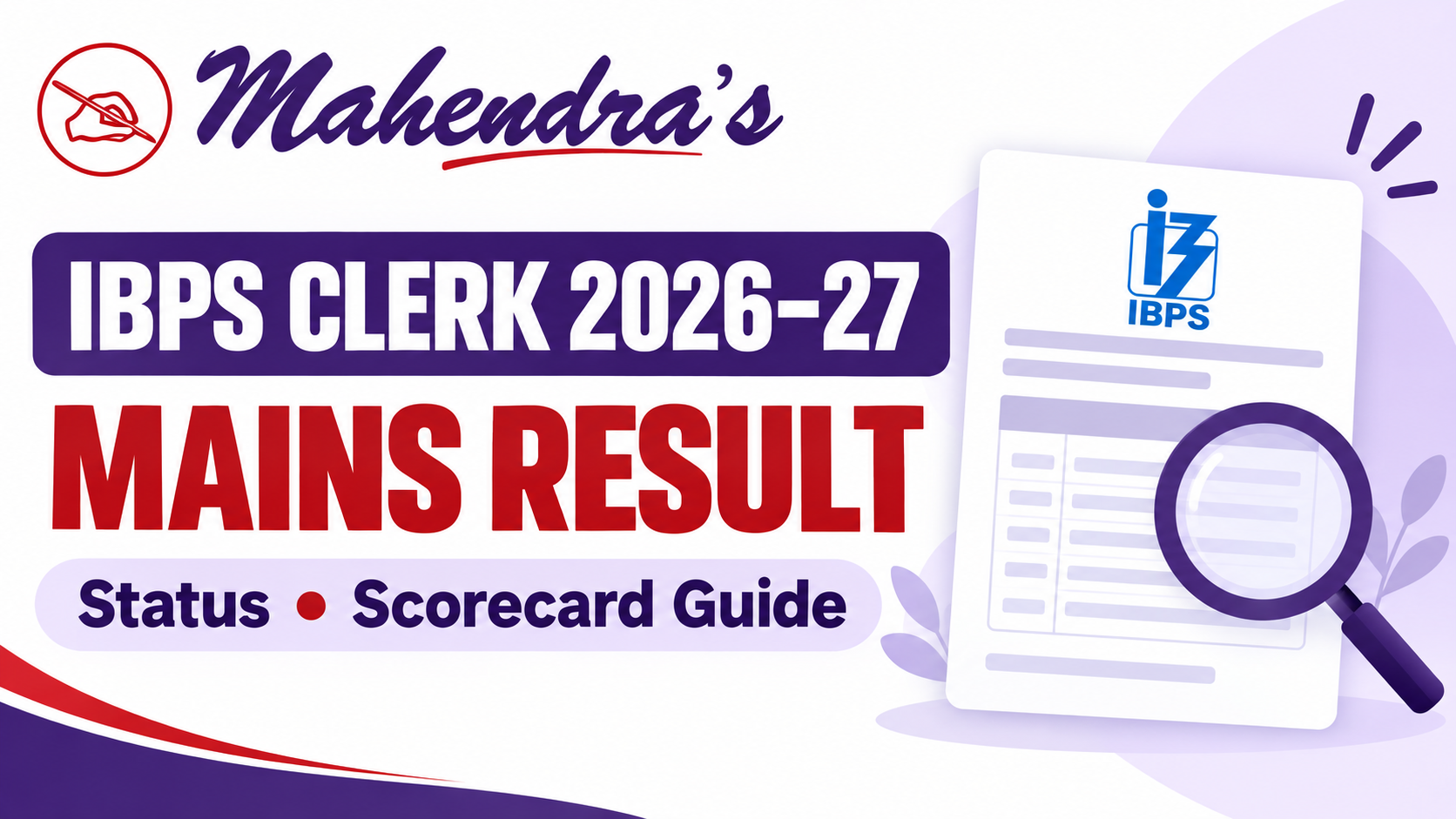 IBPS CLERK MAINS Result 2026-27