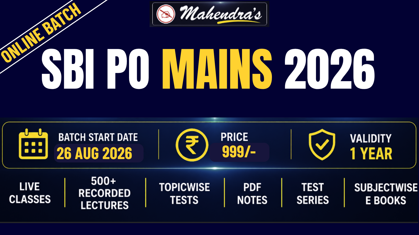 SBI PO MAINS PREPARATION BATCH 2026