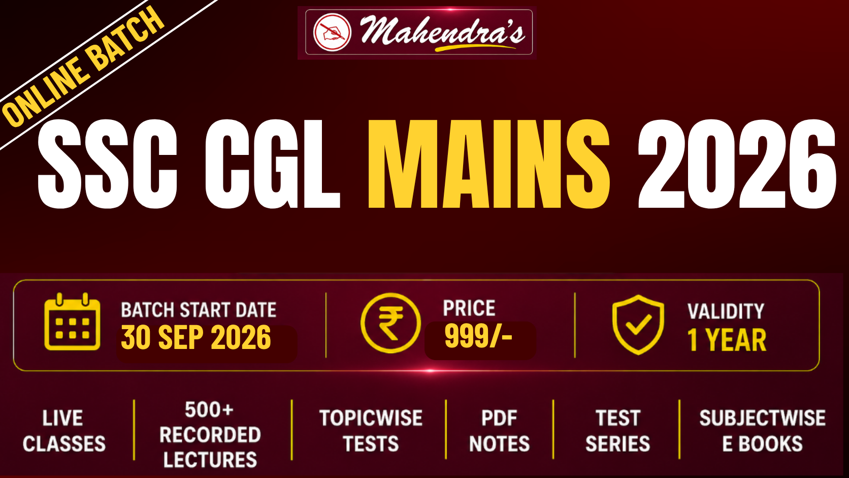 SSC CGL MAINS PREPARATION BATCH 2026