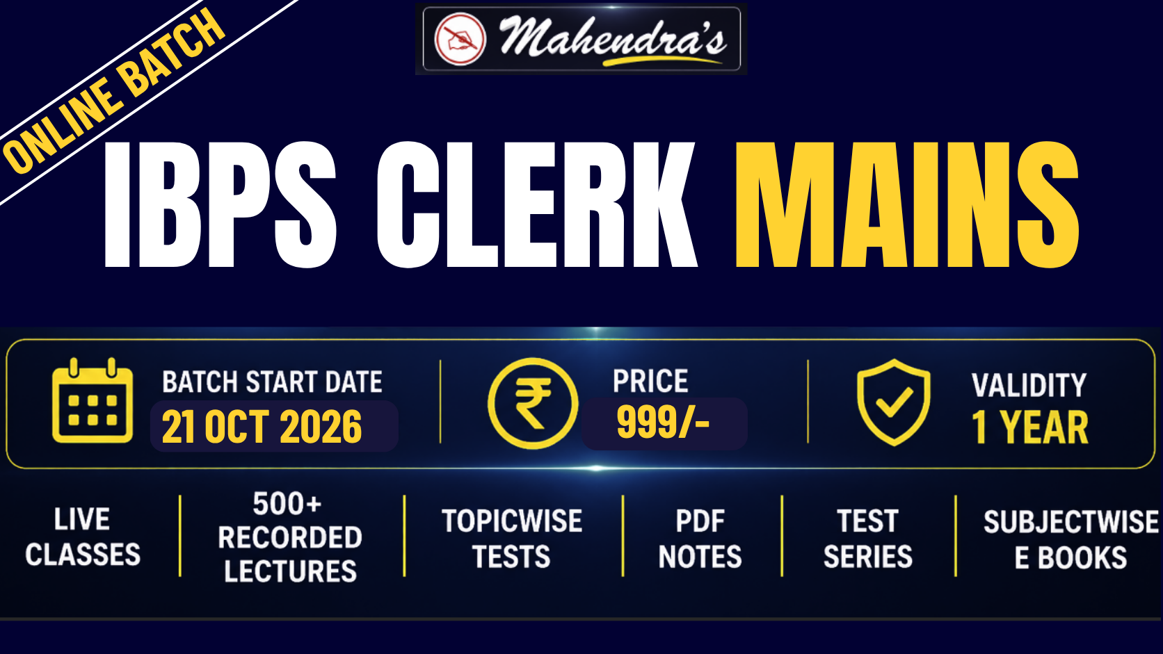 IBPS CLERK MAINS PREPARATION BATCH 2026