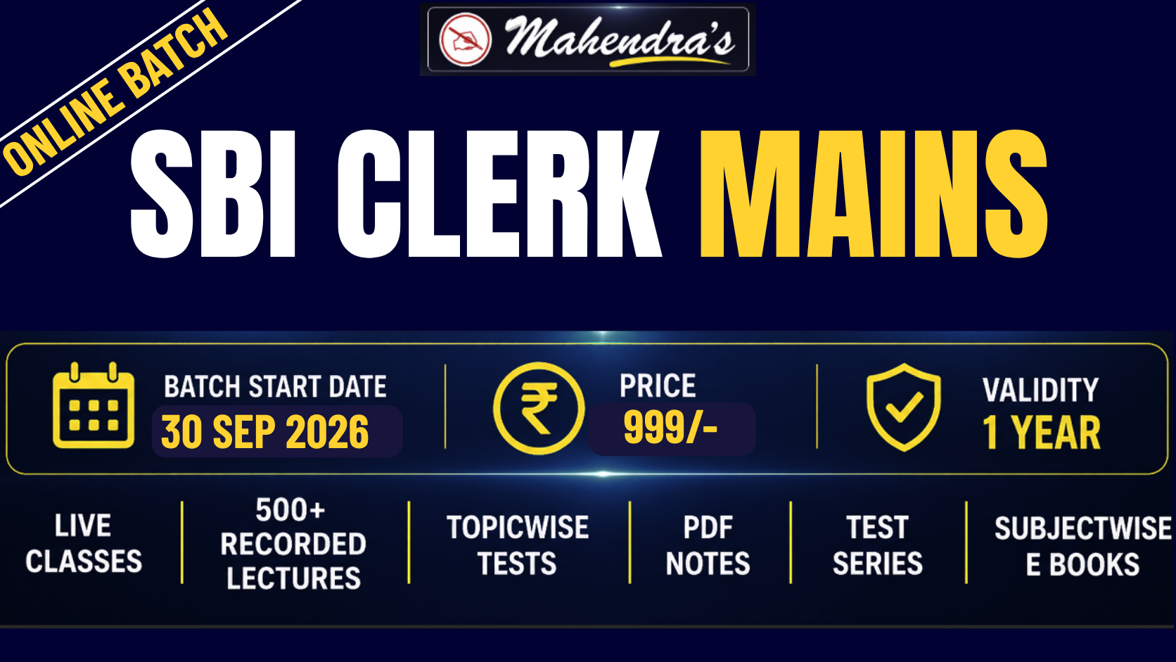 SBI CLERK MAINS PREPARATION BATCH 2026