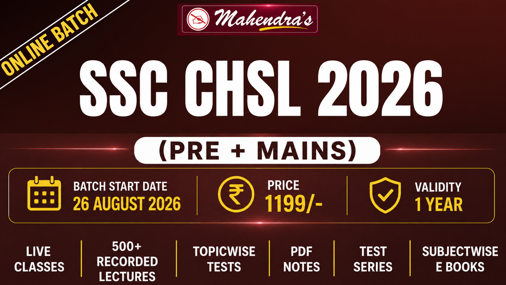 SSC CHSL PREPARATION BATCH 2026 (05:30 PM-07:30 PM)